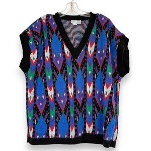 Vintage Multicolor V-Neck Sweater